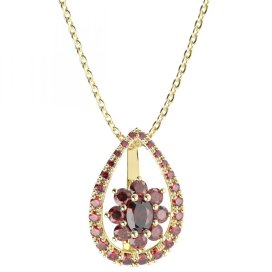 BG přívěs s centrálním oválným kamenem 627-90 Stříbro 925 - pozlacené Granát