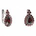 BG earring drop stone  519-87 - Metal: Silver 925 - rhodium, Stone: Garnet