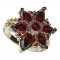 BG prsten 409-X solitérního tvaru - Kov: Stříbro 925 - rhodium, Kámen: Vltavín a granát