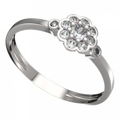 BG zlatý prstýnek 552 L Bílé zlato - 585 Diamant