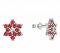 BeKid, Gold kids earrings -090 - Switching on: Pendant hanger, Metal: White gold 585, Stone: Red cubic zircon