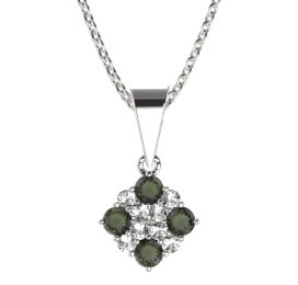 BG přívěšek 317 Stříbro 925 - rhodium Vltavín a  kubický zirkon