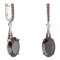 BG earring oval 479-G91 - Metal: Silver 925 - rhodium, Stone: Moldavit and garnet