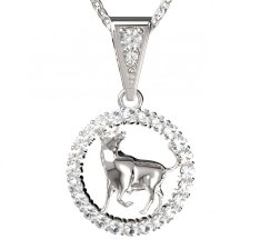 BG zlatý diamantový přívěšek Býk 052 Bílé zlato - 585 Diamant lab-grown