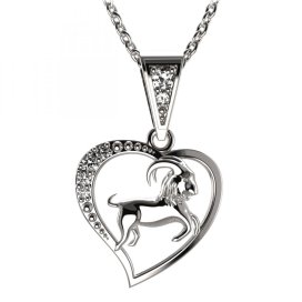 BG zlatý diamantový přívěšek Kozoroh 042 Bílé zlato - 585 Diamant lab-grown
