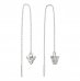 BeKid, Gold kids earrings -776 - Switching on: Chain 9 cm, Metal: White gold 585, Stone: White cubic zircon