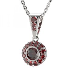 BG přívěs vsazený granát 744-2 Stříbro 925 - rhodium Granát