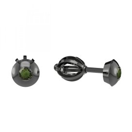 BG náušnice vsazený  granát  732 Stříbro 925 - ruthenium (30-90dní) Vltavín