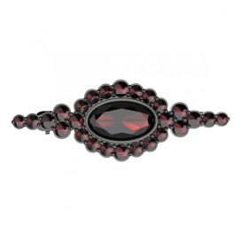 BG brož 355 Stříbro 925 - ruthenium (30-90dní) Granát