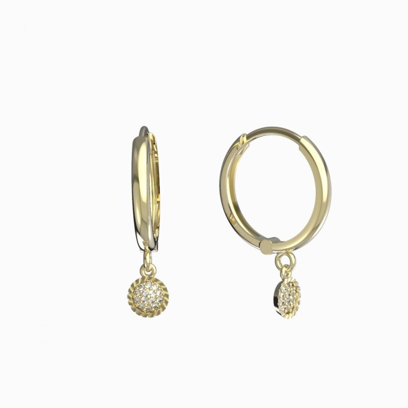 BG zlaté náušnice 1363 Žluté zlato - 585 Diamant