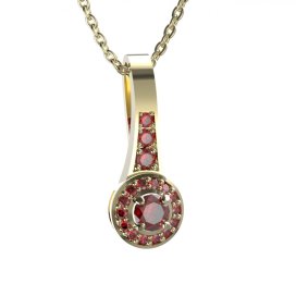 BG přívěs kruhového tvaru 651 Žluté zlato - 585 Granát