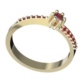 BG zlatý prstýnek s granátem nebo vltavínem 766 Žluté zlato - 585 Granát