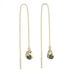 BeKid dětské náušnice 1242 s černou perlou Žluté zlato - 585 Diamant
