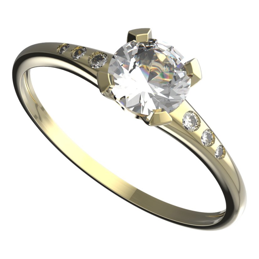BG zlatý prstýnek 558 K Žluté zlato - 585 Diamant