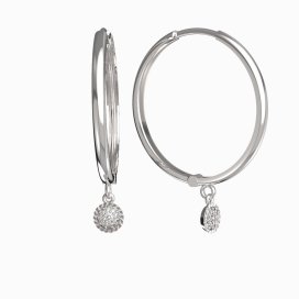 BG zlaté náušnice 1363 Bílé zlato - 585 Diamant