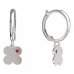 BeKid, Gold kids earrings -828 - Switching on: Circles 12 mm, Metal: White gold 585, Stone: Red cubic zircon