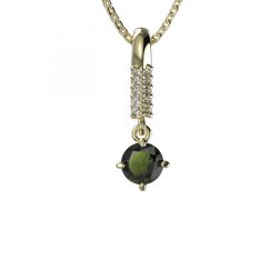 BG vltavínový přívěšek 680 Žluté zlato - 585 Vltavín a diamant