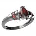 BG prsten oválný kámen 483-K - Kov: Stříbro 925 - rhodium, Kámen: Vltavín a granát