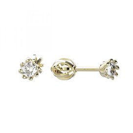BG zlaté náušnice 554 Žluté zlato - 585 Diamant