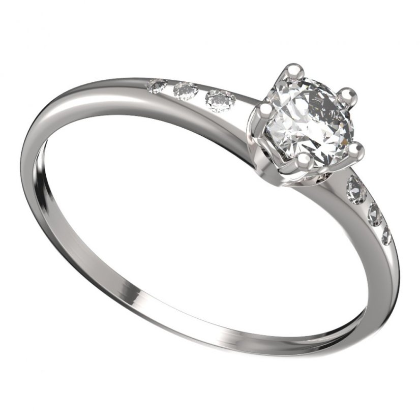BG zlatý prstýnek 874 K Bílé zlato - 585 Diamant