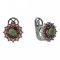 BG  earring 098-R7 circular - Metal: Silver 925 - rhodium, Stone: Garnet