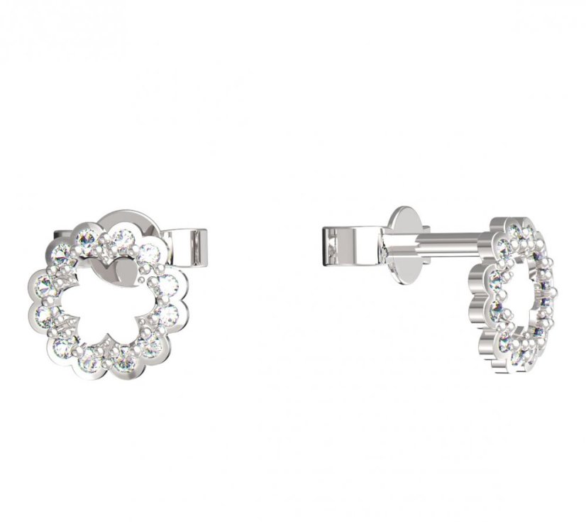 BeKid dětské náušnice 855 Bílé zlato - 585 Diamant