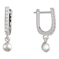 BeKid dětské náušnice 1290 s perlou Bílé zlato - 585