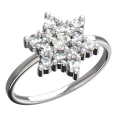 BeKid dětský prsten hvězdička 090 Bílé zlato - 585 Bílý kubický zirkon