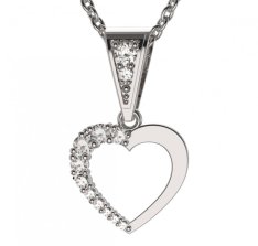 BG zlatý přívěšek srdíčko 1263 Bílé zlato - 585 Diamant