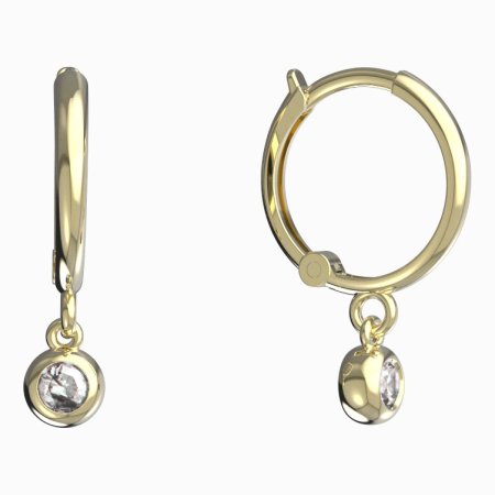 BeKid dětské náušnice 101 Žluté zlato - 585 Diamant