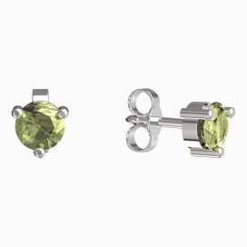 BG zlaté náušnice 783 Bílé zlato - 585 Zelený kubický zirkon