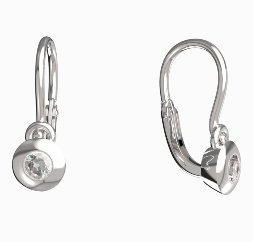 BeKid dětské náušnice 732 Bílé zlato - 585 Diamant