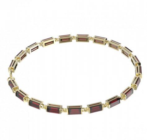 BG bracelet 536 - Metal: Silver - gold plated 925, Stone: Garnet