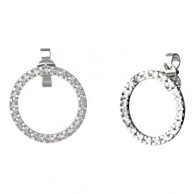 BG zlaté náušnice 1163A03 Bílé zlato - 585 Bílý kubický zirkon