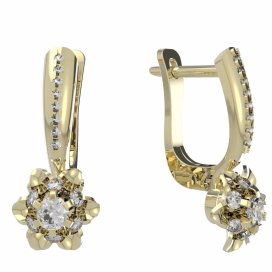 BG zlaté náušnice 878 Žluté zlato - 585 Diamant