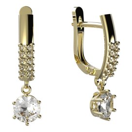 BG zlaté náušnice 1295 Žluté zlato - 585 Diamant