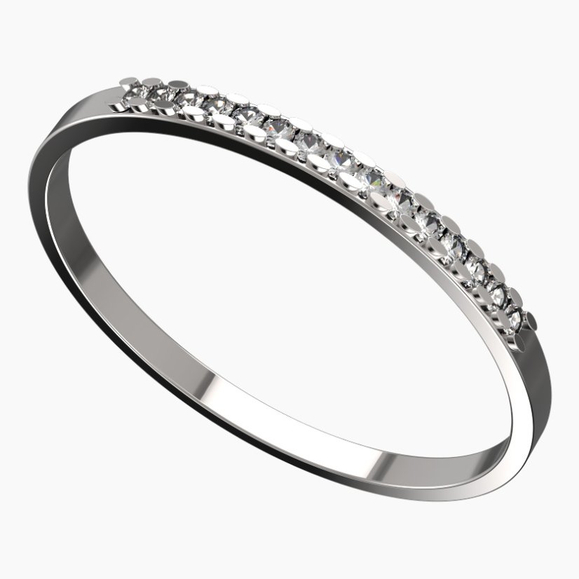 BG zlatý prstýnek 617/10 Bílé zlato - 585 Diamant