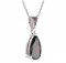 BG pendant drop stone 429-1 - Metal: Silver 925 - rhodium, Stone: Garnet