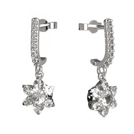 BG zlaté náušnice hvězdička 978 Bílé zlato - 585 Diamant