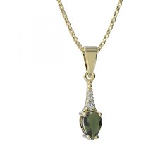 BG přívěs vsazen vltavín  625 Žluté zlato - 585 Vltavín a diamant