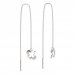 BeKid, Gold kids earrings -849 - Switching on: Chain 9 cm, Metal: White gold 585, Stone: Dark blue cubic zircon