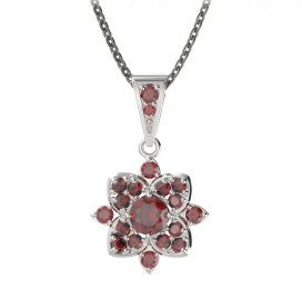 BG přívěs oválný 735-1 Stříbro 925 - rhodium Granát