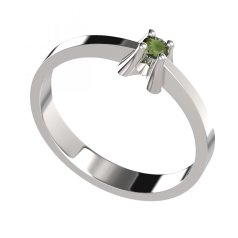 BG zlatý prstýnek s granátem nebo vltavínem 770 Bílé zlato - 585 Vltavín