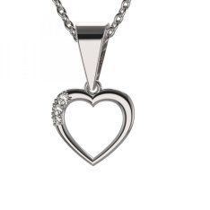 BG zlatý diamantový přívěšek srdíčko 1557 Bílé zlato - 585 Diamant lab-grown