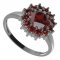 BG ring circular 098-I - Metal: Silver 925 - rhodium, Stone: Garnet