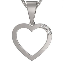 BG zlatý diamantový přívěšek srdíčko 1262 Bílé zlato - 585 Diamant lab-grown