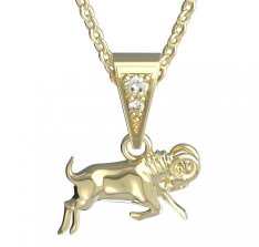 BG zlatý přívěšek Beran 040 Žluté zlato - 585 Diamant
