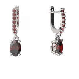 BG náušnice přírodní broušený granát   711: Žluté zlato - 585 Vltavín a granát