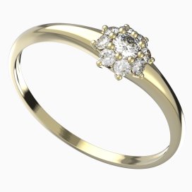 BG zlatý prstýnek 886 I Žluté zlato - 585 Diamant