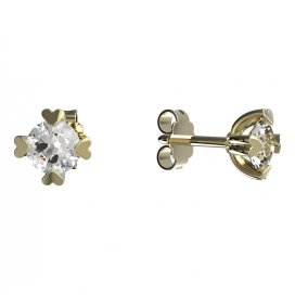 BG zlaté náušnice 883/40 Žluté zlato - 585 Diamant